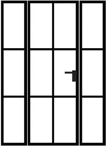 Lofttür mit Seitenteilen und Anschlag links