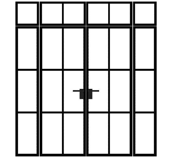 Loft-Doppeltür mit Seitenteilen und Oberlicht