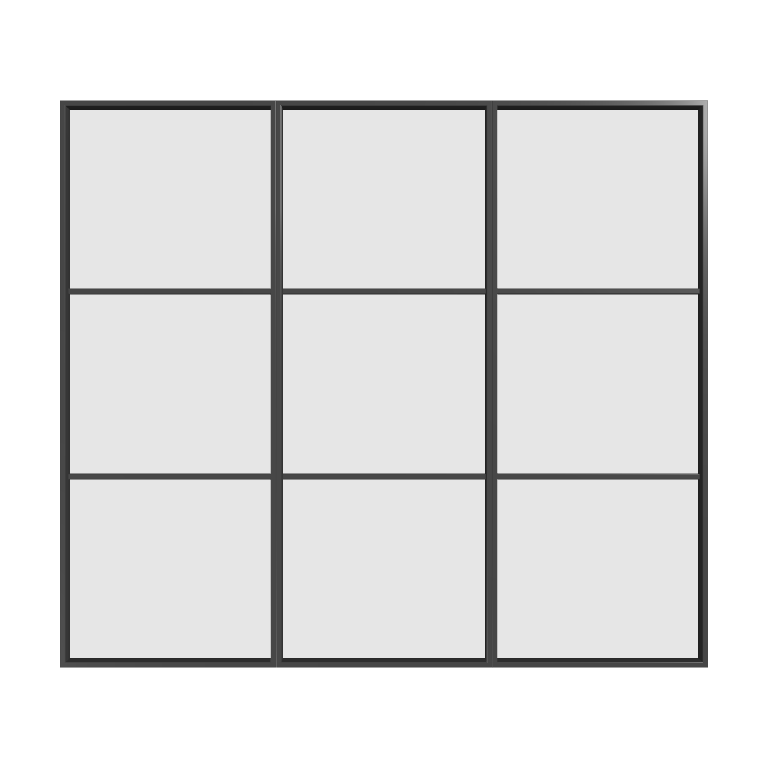 Loft-Trennwand Aluminium Line: 3 Flügel