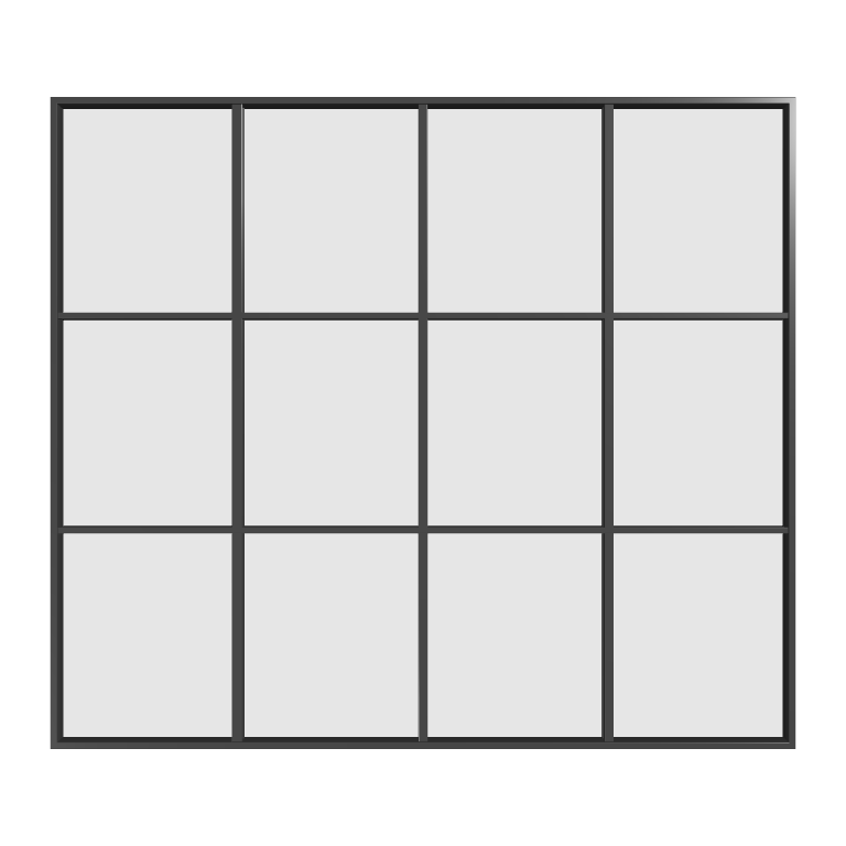 Loft-Trennwand Aluminium Line: 4 Flügel