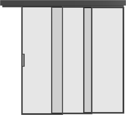 Schiebetür kaskadisch (3 Flügel) - 1AG