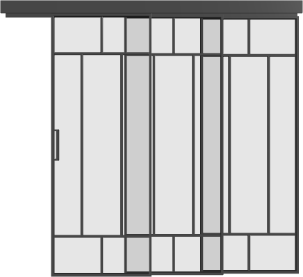 Schiebetür kaskadisch (3 Flügel) - 10AG