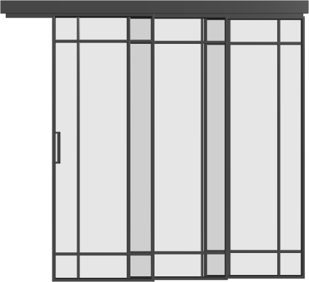 Schiebetür kaskadisch (3 Flügel) - 5AG