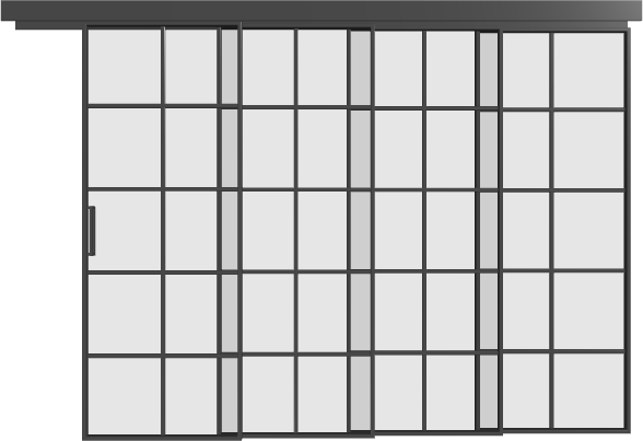 Schiebetür kaskadisch (4 Flügel) - 4AG