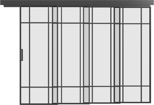 Schiebetür kaskadisch (4 Flügel) - 8AG