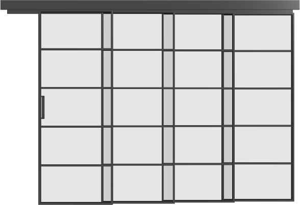 Schiebetür kaskadisch (4 Flügel) - 14AG