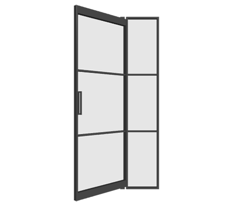 Pivottür mit Seitenteil links (DIN R)